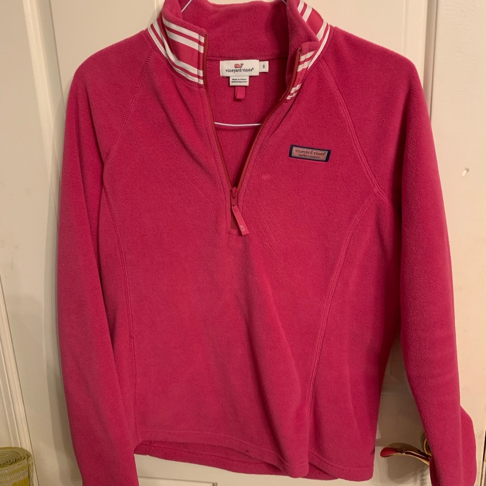 Hot pink Vineyard Vines quarter zip
